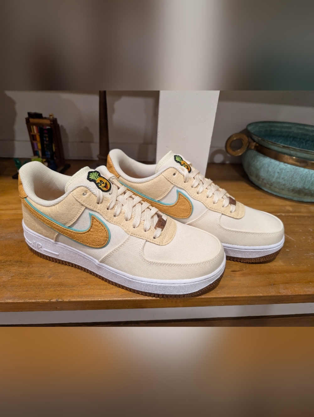 Nike Air Force 1 Low Happy Pineapple Coconut Milk Mens Size 9 Shoes CZ1631-100